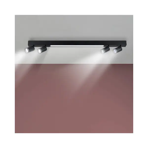 Потолочный светильник Goldlux 327406 Paris GU10+Led 5x10+24W 4000K 1800Lm IP20 Черный - фото №2 Потолочный светильник Goldlux 327406 Paris GU10+Led 5x10+24W 4000K 1800Lm IP20 Черный - фото №2