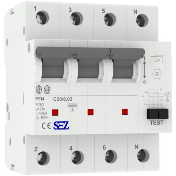Диф автомат SEZ PFI4 C 20A/0,03A (PFI4C_20A/0,03A)