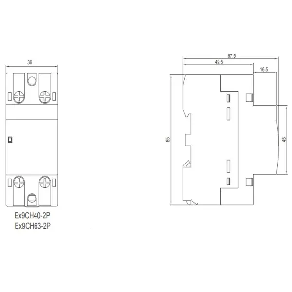 Модульний контактор NOARK Ex9CH63 11 220В 63А 1NC+1NO (102425) - фото №1 Модульний контактор NOARK Ex9CH63 11 220В 63А 1NC+1NO (102425) - фото №1