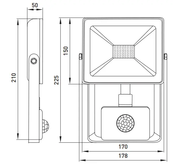 Светодиодный прожектор E.Next e.LED.flood.stand.sensor.50.6000 50Вт 6000К с датчиком движения - фото №3