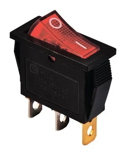 Перемикач TNSy KCD3-101N R/B з підсвічуванням червоний (TNSy5500838)