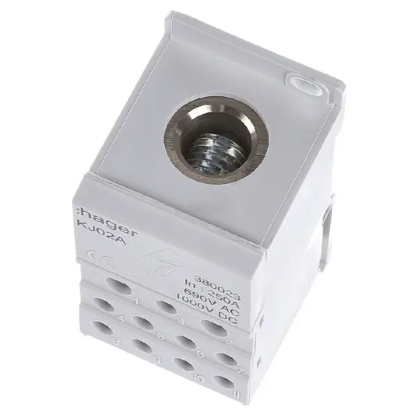 Блок розгалужувальний Hager 250A (вхід 1х95мм2; вихід 2х25х16мм2+4х10мм2) - фото №4