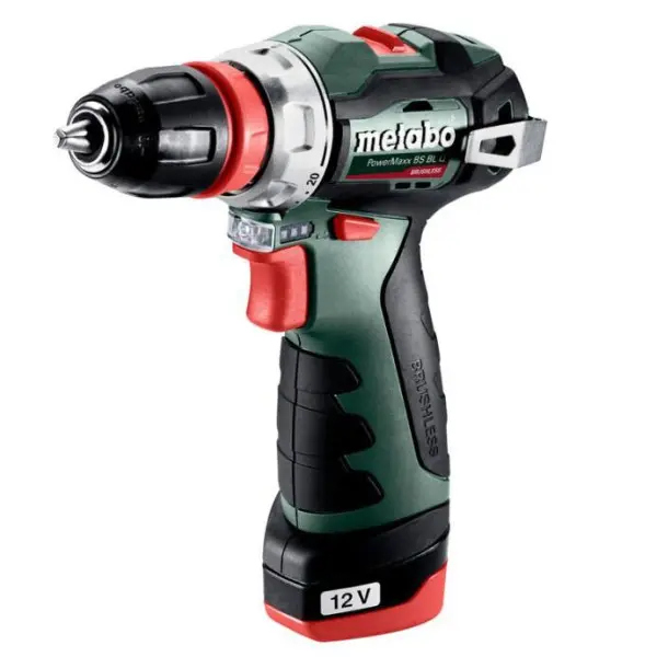 Акумуляторний безударний дриль-шуруповерт Metabo PowerMaxx BS BL Q 12В 2x2,0Аг 0-400/0-1500об/хв 10/35мм (601749500)