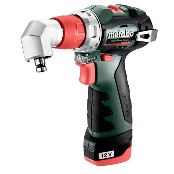 Акумуляторний безударний дриль-шуруповерт Metabo PowerMaxx BS BL Q 12В 2x2,0Аг 0-400/0-1500об/хв 10/35мм (601749500) - фото №2