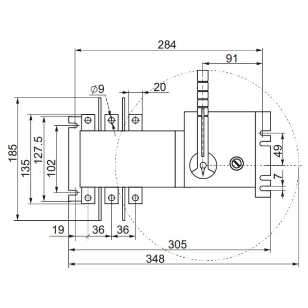 Устройство автоматического ввода резерва CNC YCS1-160А 3Р 415В (Б00030254) - фото №2