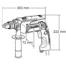 Дриль ударний Makita HP1641K 680Вт - фото №4