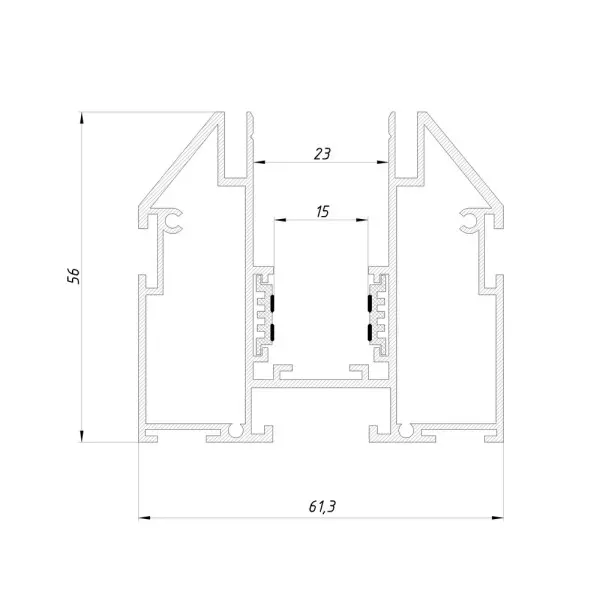 Магнітний трековий шинопровід Oledim 7771007 OL21 2м 48V для натяжної стелі (демпфер) - фото №2