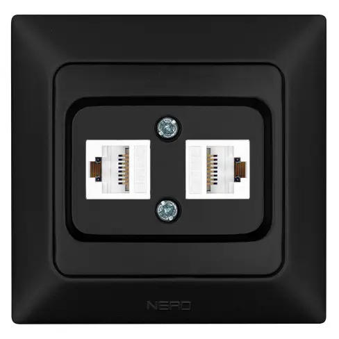 Комп'ютерна розетка NE-AD ARAS 93-124-21-D2 2 CAT5E чорна Комп'ютерна розетка NE-AD ARAS 93-124-21-D2 2 CAT5E чорна