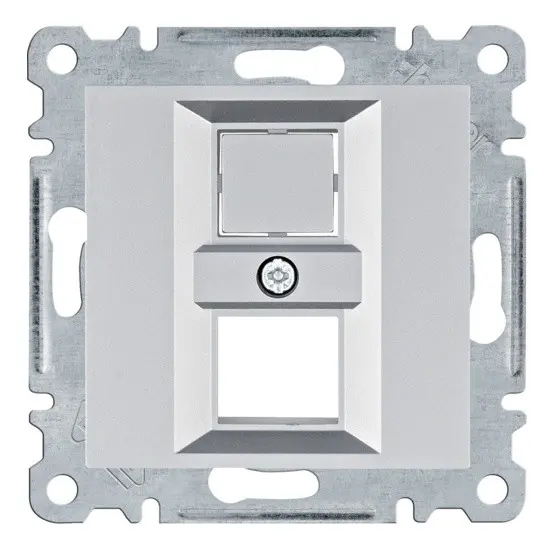 Двойная панель Hager WL2322 Lumina для RJ12/RJ45 (серебристая) Двойная панель Hager WL2322 Lumina для RJ12/RJ45 (серебристая)