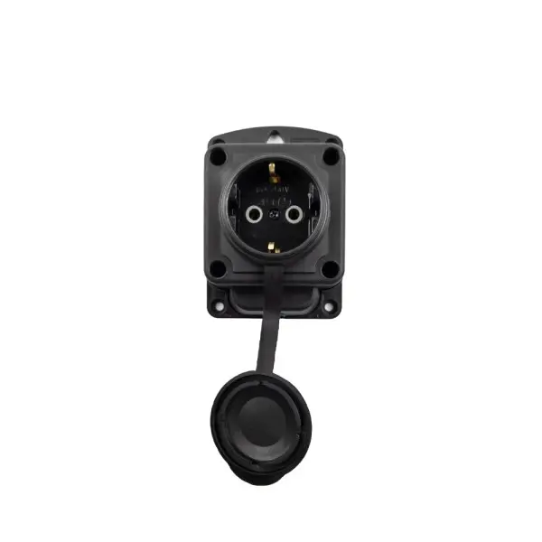 Розетка Violux каучук настінна з кришкою IP44 ( 930640 ) - фото №1