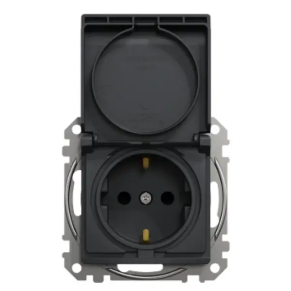 Розетка Schneider Electric Sedna Design & Elementsс заземлением шторками и крышкой черная SDD114024 - фото №4 Розетка Schneider Electric Sedna Design & Elementsс заземлением шторками и крышкой черная SDD114024 - фото №4