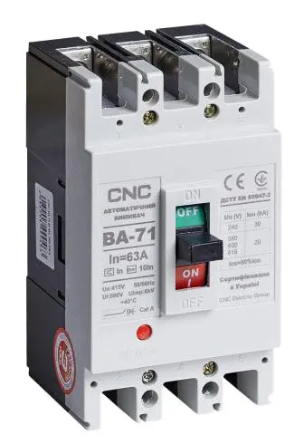 Автоматический выключатель CNC ВА-71 10А 3Р 380В 20кА (Б00027859)