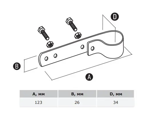 Трубний хомут заземлення DKC NG3013NI Ø34мм із нержавіючої сталі - фото №1