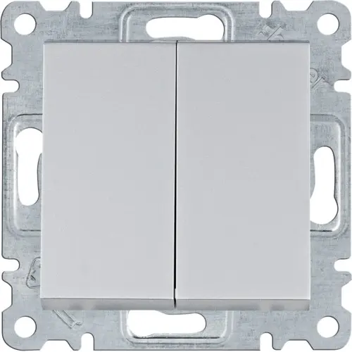 Вимикач 2-кл. 1-тактовий WL0142 Lumina-2, срібло, Hager