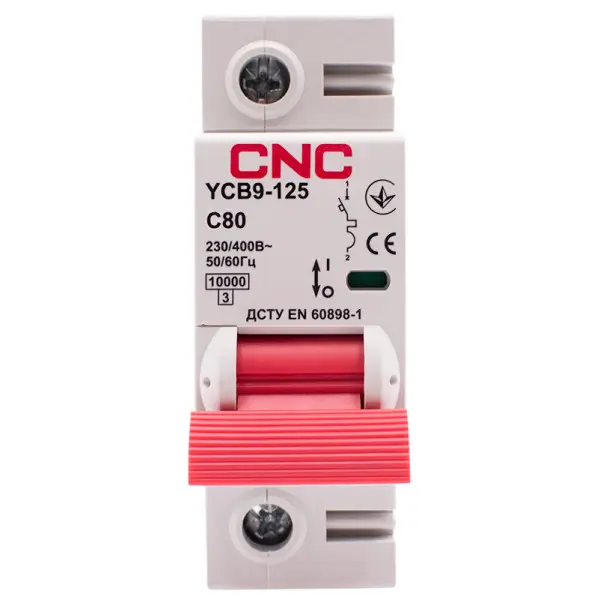 Автоматический выключатель CNC YCB9-125 1Р 80А 10kA C