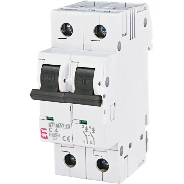 Автоматический выключатель ETI 002133710 ETIMAT 10 2p C 4А (10 kA)