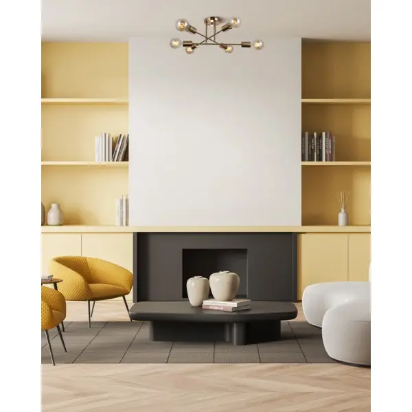 Люстра Italux PND-4052-6-HBR Formio E27 6x40W IP20 латунна - фото №1