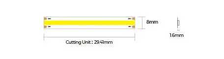 LED стрічка COLORS COB-24V-IP33 10W 900Lm 3000K 5м (DF10-24V-8mm-WW) - фото №1