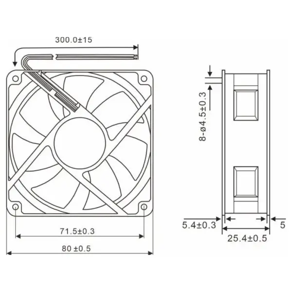Щитовий вентилятор TOSUNlux 120x120x38 22Вт 230В АС (6940151046431) - фото №1