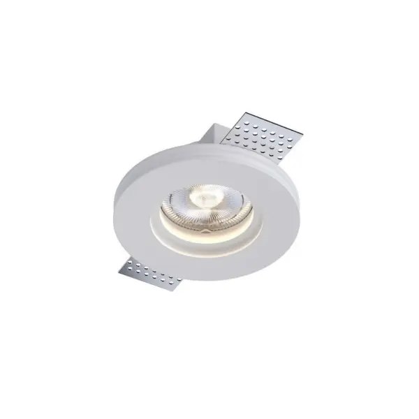 Гипсовый точечный врезной светильник Kloodi KD-GIPS RD100 H27 GU10 1x10W IP20 Wh