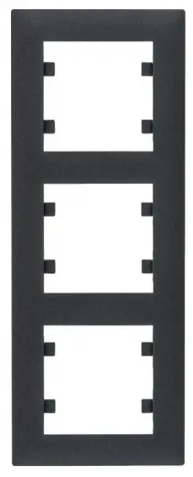 Вертикальна тримісна рамка Hager WL5633 Lumina-Intense 3X (чорна)