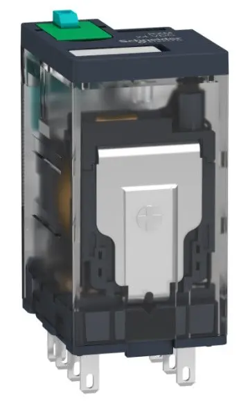 Мініатюрне реле Schneider Electric RXM4AB1BD 4CO 24В із блокованою тестовою кнопкою - фото №1