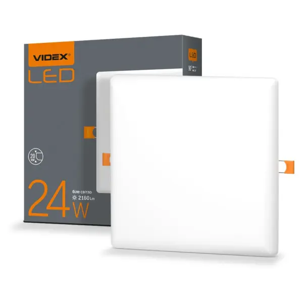 Безрамочный светильник Videx VL-DLFS-244 24Вт 4100K квадратный - фото №1