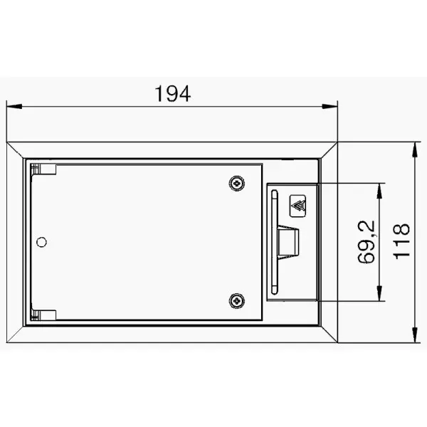 Розетковий люк OBO Bettermann (7405116) GES2 на 3 пости 45x45 104х180мм (додатково 1х UT3) - фото №1