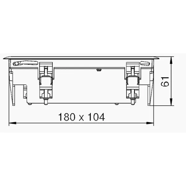 Розетковий люк OBO Bettermann (7405116) GES2 на 3 пости 45x45 104х180мм (додатково 1х UT3) - фото №2