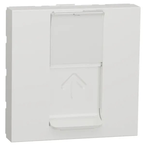 Одинарная компьютерная розетка Schneider Electric NU341118 RJ45 cat.5e UTP с полем для надписи 2М (белая) - фото №1
