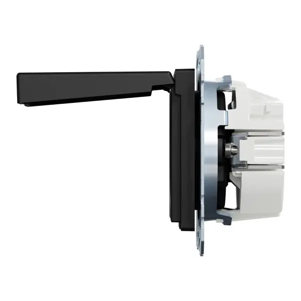 Механизм розетки SCHUKO с крышкой и защитными шторками Merten System M, MEG2310-0403 (черный матовый) - фото №1 Механизм розетки SCHUKO с крышкой и защитными шторками Merten System M, MEG2310-0403 (черный матовый) - фото №1