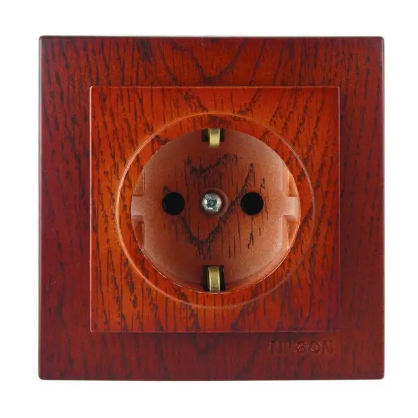 Розетка Nilson Touran черешня 1-я с заземлением ( 24261017 )