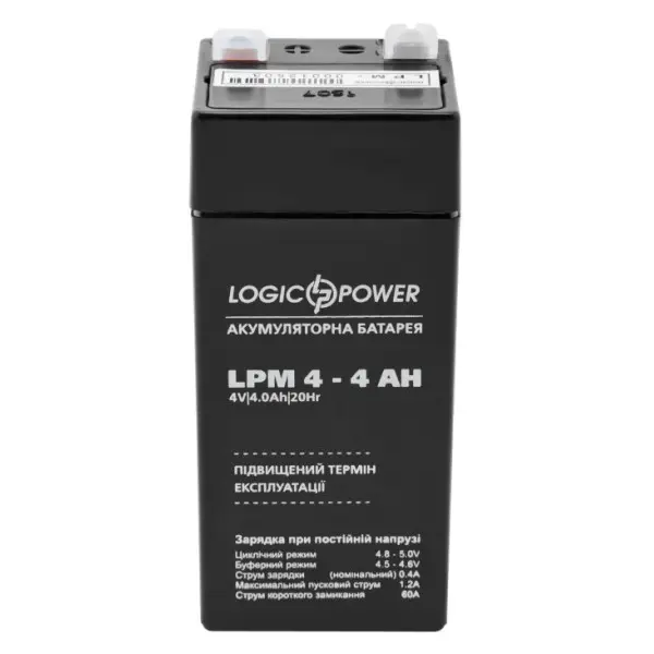Акумулятор LogicPower AGM LPM 4-4 AH 4В - фото №1 Акумулятор LogicPower AGM LPM 4-4 AH 4В - фото №1