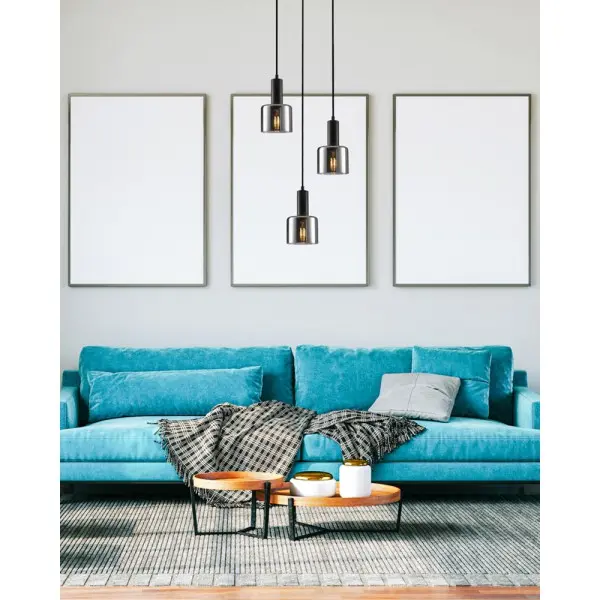 Подвесной светильник, люстра Italux PND-65342-3A-BK+SG Santia E27 3x40W IP20 черный - фото №1 Подвесной светильник, люстра Italux PND-65342-3A-BK+SG Santia E27 3x40W IP20 черный - фото №1