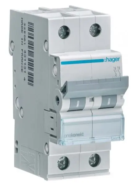 Автоматичний вимикач Hager MCN206 6кА C 6A 2P