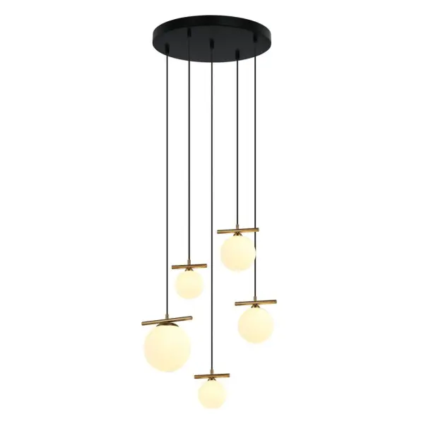 Подвесной светильник, люстра Italux PND-463325A-BRO+W Merseta E14+G9 5x40W+25W IP20 черный - фото №2 Подвесной светильник, люстра Italux PND-463325A-BRO+W Merseta E14+G9 5x40W+25W IP20 черный - фото №2
