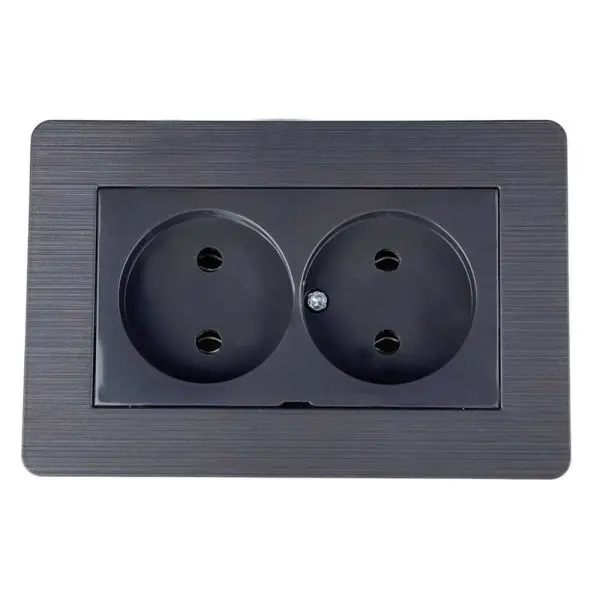 Розетка Nilson Selene антрацит 2-на без заземлення ( 23362524 )