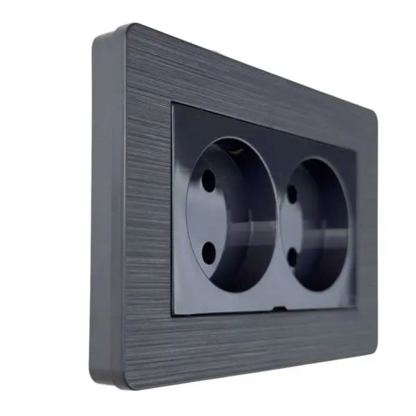 Розетка Nilson Selene антрацит 2-на без заземлення ( 23362524 ) - фото №1