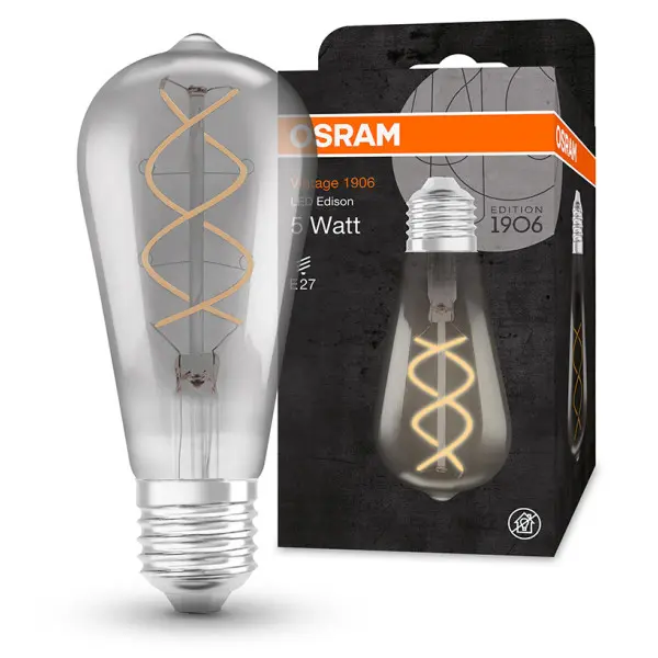 Светодиодная лампа Osram 1906 LEDison 5W/818 230V FIL SM E27 4х1 (4058075269941) - фото №1 Светодиодная лампа Osram 1906 LEDison 5W/818 230V FIL SM E27 4х1 (4058075269941) - фото №1