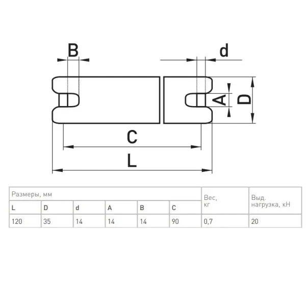 Вертлюг для підвіски кабелю E.Next e.swivel.120.35.20kn - фото №1