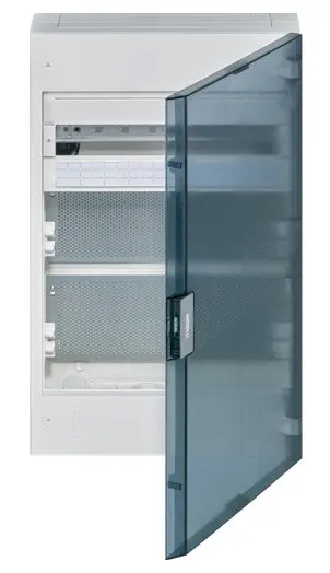 Двухрядный гибридный щит Hager Vega VB318MMT 18M с прозрачной дверцей