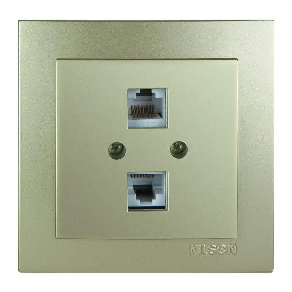 Розетка Nilson Touran золото комп'ютерна 2-на CAT6e RJ45 ( 24151047 )