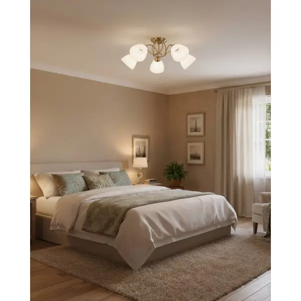 Люстра Italux PND-5643-5-HBR Lugano E27 5x40W IP20 латунна - фото №2