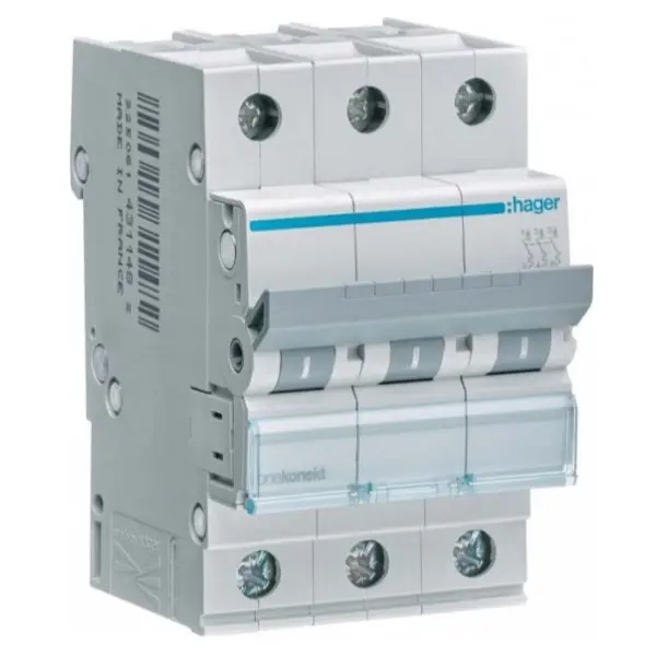 Автоматический выключатель Hager MCN306 6кА C 6A 3P