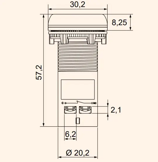Моноблочная утопленная кнопка ETI 004771460 ECF-01-R (1NC красная) - фото №1