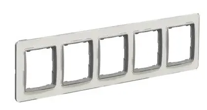 П'ятипостова рамка Schneider Electric Sedna Elements штучне біле скло SDD360805 - фото №1