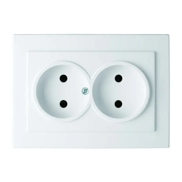 Розетка Nilson Touran біла 2-на без заземлення ( 24111024 )