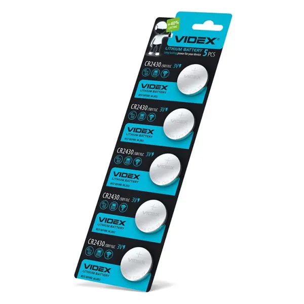 Литиевая батарейка Videx CR2430 (CR2430 5pc) 5 шт