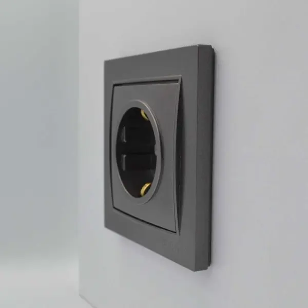Розетка Nilson Thor антрацит 1-на з заземленням ( 27161017 ) - фото №2