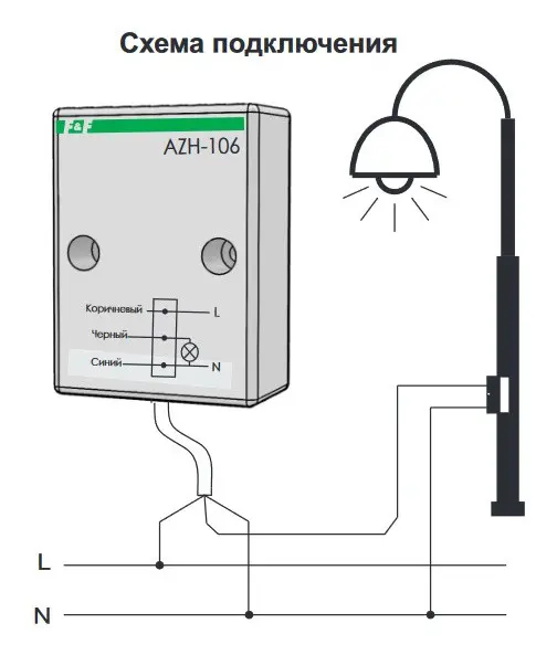 Сутінкове реле F&F AZH-106 16А ІР65 - фото №4